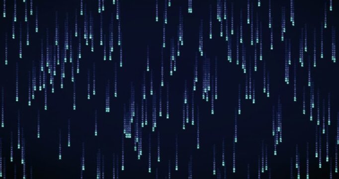 Dense streams of Han ideogram characters cascade down in a vibrant violet-hued code rain animation.