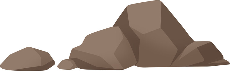 Natural brown boulders and desert stones illustration for environmental landscape background design © andika96