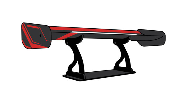 Carbon fiber racing car spoiler wing illustration