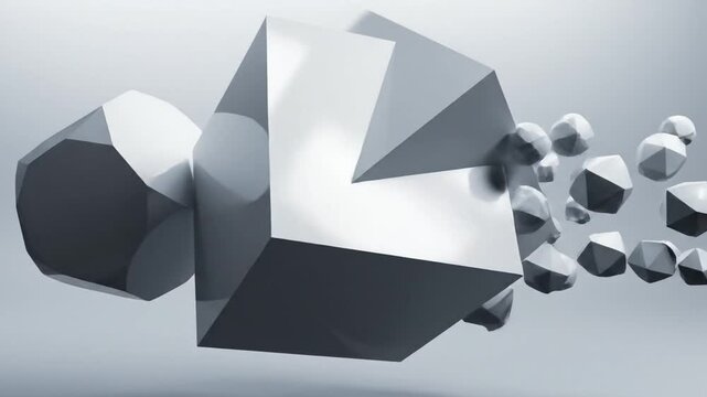 Abstract Geometric Shapes Rotating Motion Background