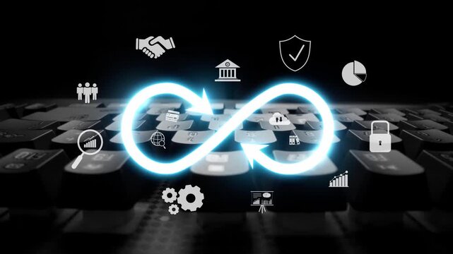 Infinity concept, limitless business potential, innovation opportunities, forward-thinking strategy, and embracing endless possibilities for creative growth and future development. Muxer