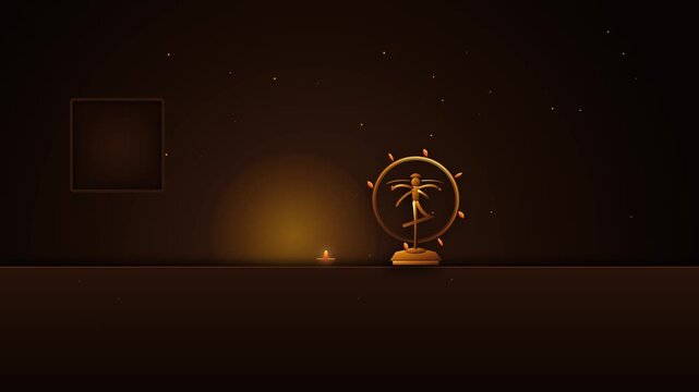 Glowing Lord Shiva Nataraja Figurine in Dark Mystical Atmosphere
