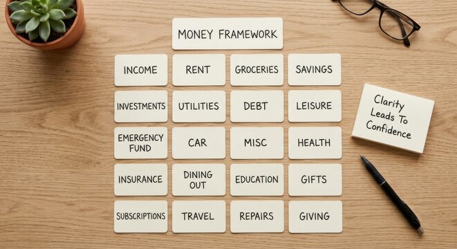 Organized Budget Cards for Financial Planning and Money Management