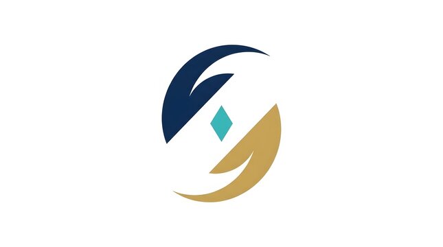 Abstract corporate logo featuring two hands in blue and gold holding a diamond shape, symbolizing care, partnership, and unity for modern business