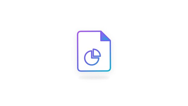Document with pie chart icon showing data analysis and statistics