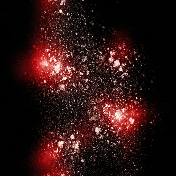 Film Grain and Halation coarse grain with soft red halation around highlights, film grain effect for photo and poster design, halation texture, analog background, digital design resource for creative