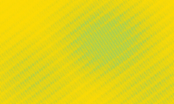 Vibrant yellow background featuring a dynamic green halftone pattern of fading square dots creating a modern geometric texture for creative graphic design projects