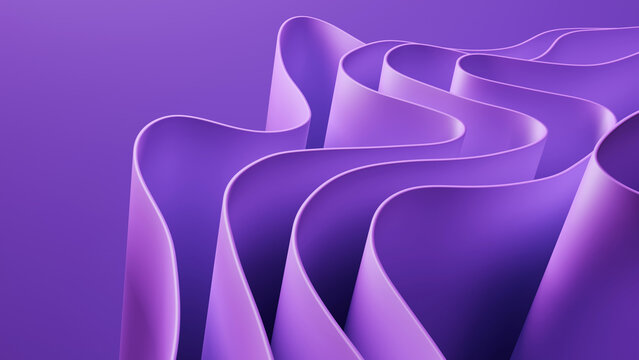 Modern abstract purple 3D wavy background, perfect for tech wallpapers, creative website design, presentation slides, and corporate branding materials