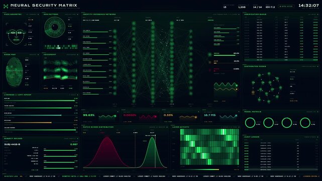 Futuristic biometric neural security matrix interface with data analytics