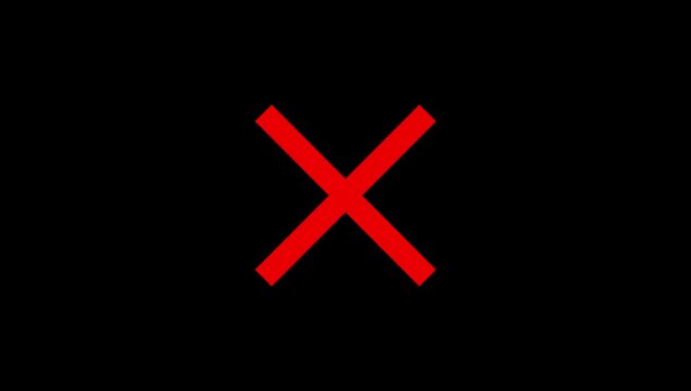 Red X Mark Animation, Cross Symbol for Error, Wrong, Rejected and Denied Status, Motion Graphic