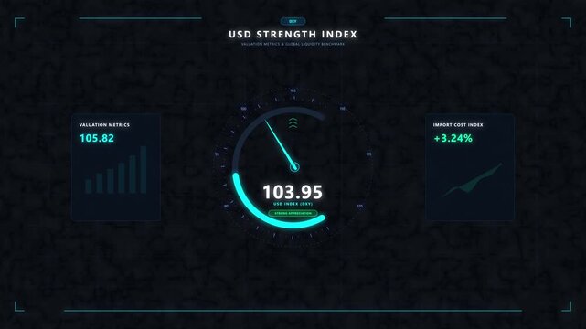 Digital dashboard speedometer animation showing speed gauge statistics