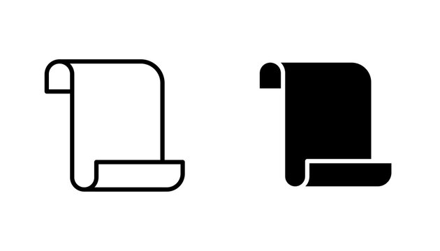 Scroll icon flat outline in black