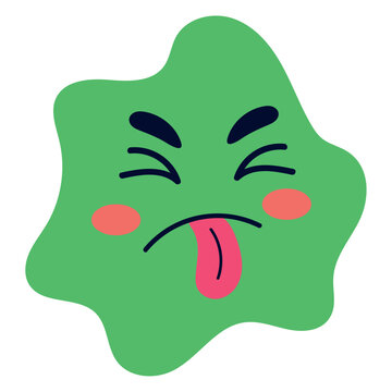 Gross Unpleasant Emoticon Character Expression Design