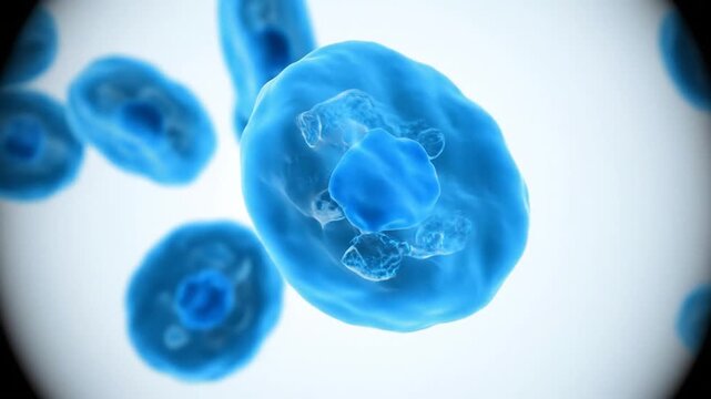Abstract Blue Cells Flowing