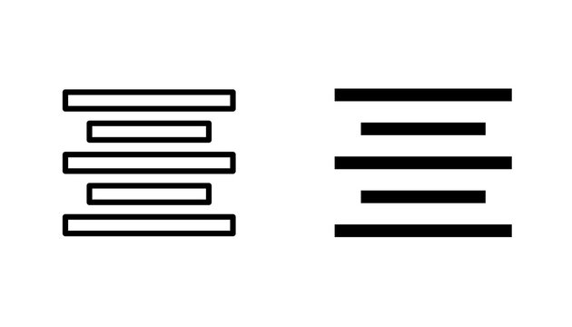 Align center icon flat outline in black