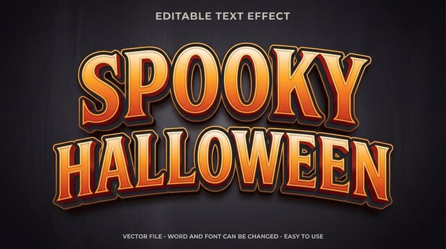 Editable text effect spooky halloween in 3d style
