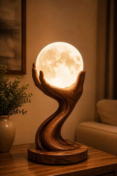 Moon in hand lamp