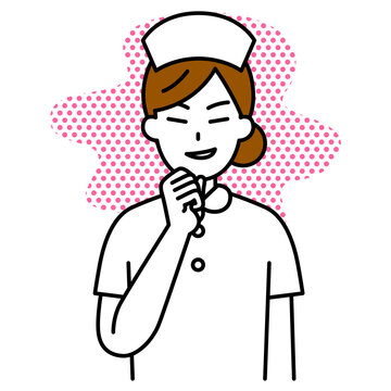 悪巧みする女性看護師
