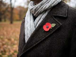 Obraz premium Honoring the fallen a remembrance day portrait reflecting respect gratitude and the enduring legacy of sacrifice in the united kingdom