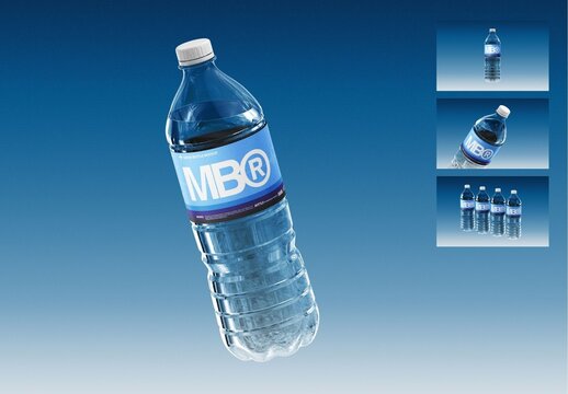 Large Plastic Bottle Mockup
