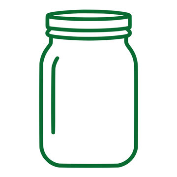 Glass jar or mason jar line icon vector