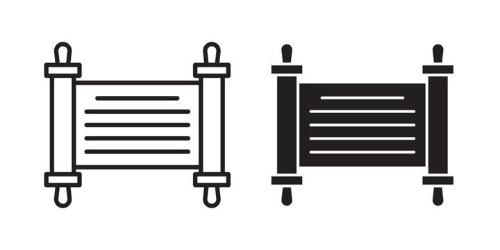 Scrolls icon flat outline in black