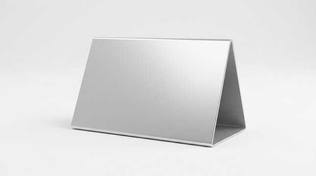 Table tent, reserved card sign empty blank isolated against white background. 3d illustration