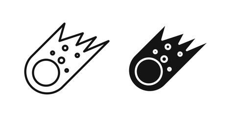 Comet icon flat outline in black © iconic