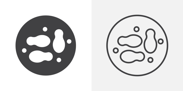 Microorganism icon flat outline in black