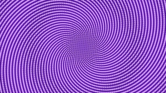 Purple spiral pattern forms a swirling optical illusion with dotted halftone texture
