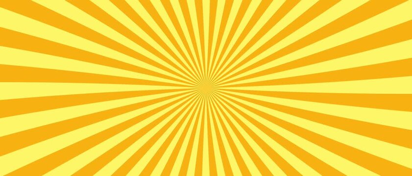 Yellow and orange radial sunburst pattern radiating from center across an abstract background