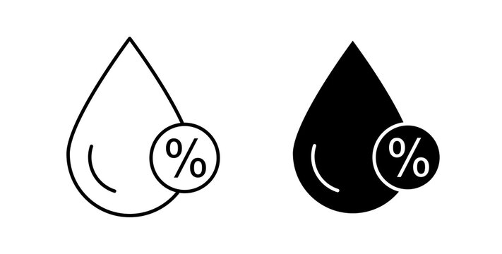 Humidity icon flat outline in black