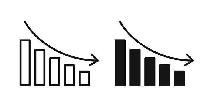 Chat arrow down icon flat outline in black