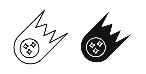 Comet icon flat outline in black © iconic
