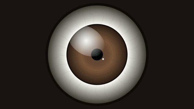 Six realistic brown eyeballs staring from a dark background 4K