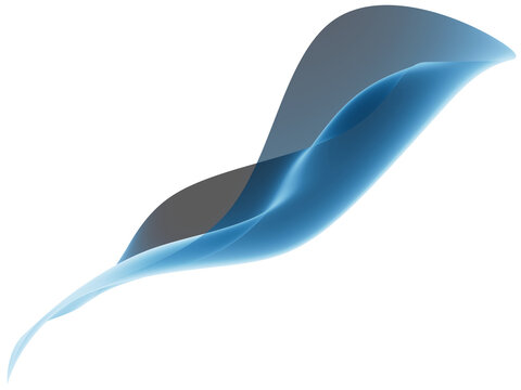 Abstract blue wave graphic 3d render isolated on white background