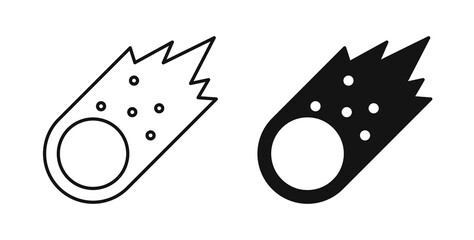 Comet icon flat outline in black © iconic
