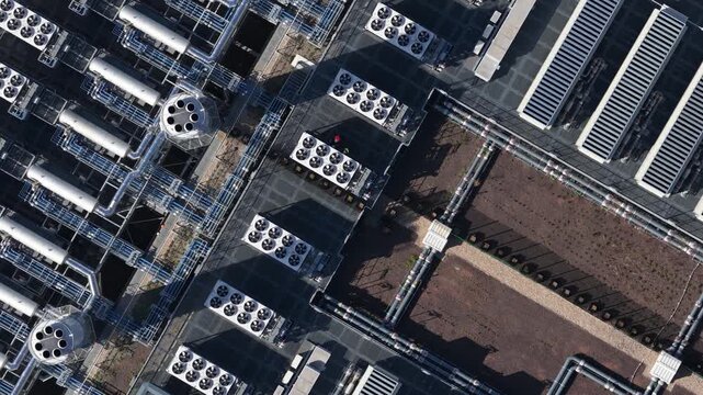 Aerial view of a large hyperscale data center in Dietzenbach, Germany, showing modern digital infrastructure, power systems and industrial development.