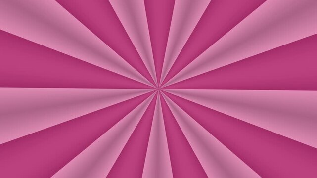 Pink and pale rose radial rays rotate around a central point in an abstract graphic