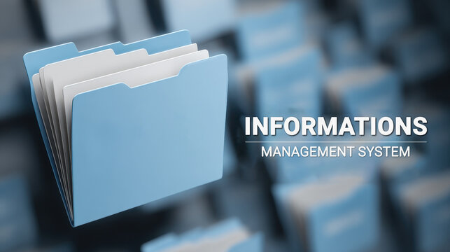 Floating folder represents data organization in an information management system for effective sorting and storage of digital files