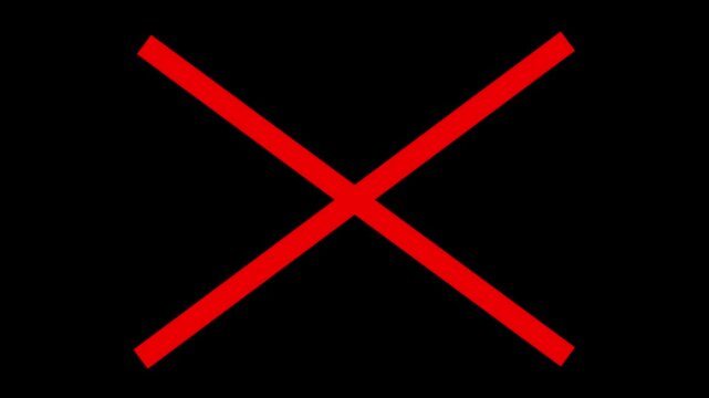 Wrong Symbol in Motion graphic, cross mark animation, Red X letter, crossed lines, denial concept, incorrect cross symbol, red cross mark animation. Prohibition. Error with no background