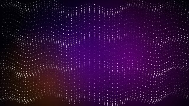 Abstract dark purple background with wavy dotted lines creating a futuristic digital tech pattern
