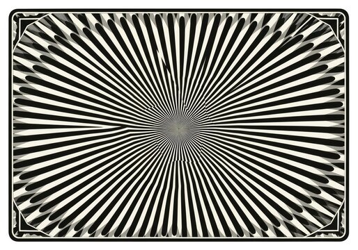 Abstract black and white radial sunburst pattern with frame