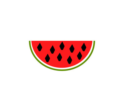 Minimalist vector illustration of a fresh watermelon slice