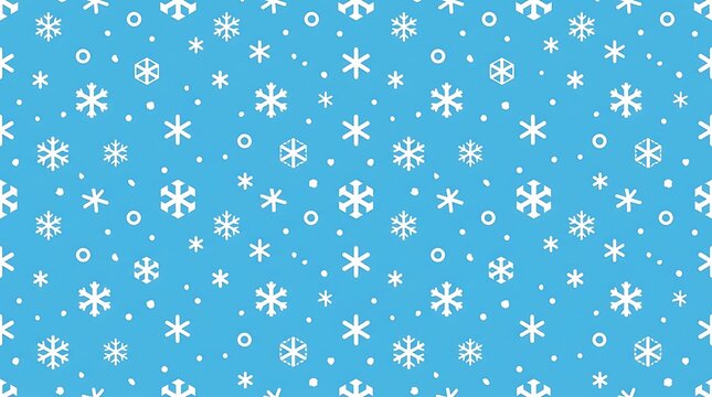 Blue background with repeating white snowflake pattern design.