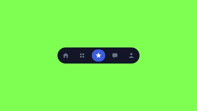 Navigation menu bar highlights icons during user interaction sequence