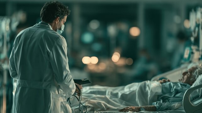 Healthcare Professional Examining an Older Adult Foot at hospital or clinic,Concept of osteoarthritis, knee pain, osteoarthritis, knee inflammation,Physical therapy.