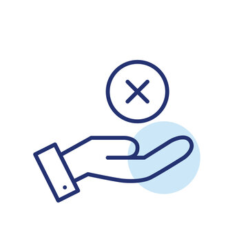 Cancellation and prohibition. Pixel perfect, editable stroke vector icon