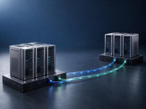 Connected Server Clusters for Cloud Backup and Data Replication