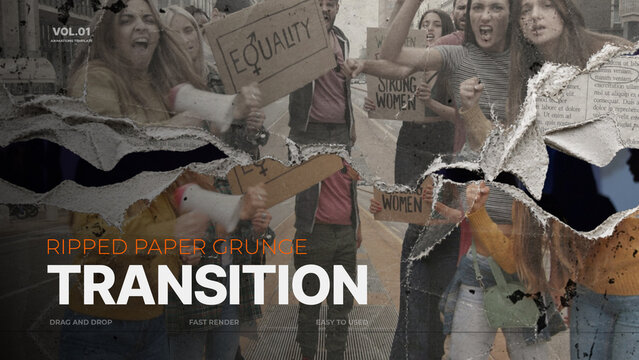 Ripped Paper Grunge Transition / Torn Newspaper and Rough Edge Paper Rip Scene Changes for Documentary and Music Videos / Horizontal / Part 01